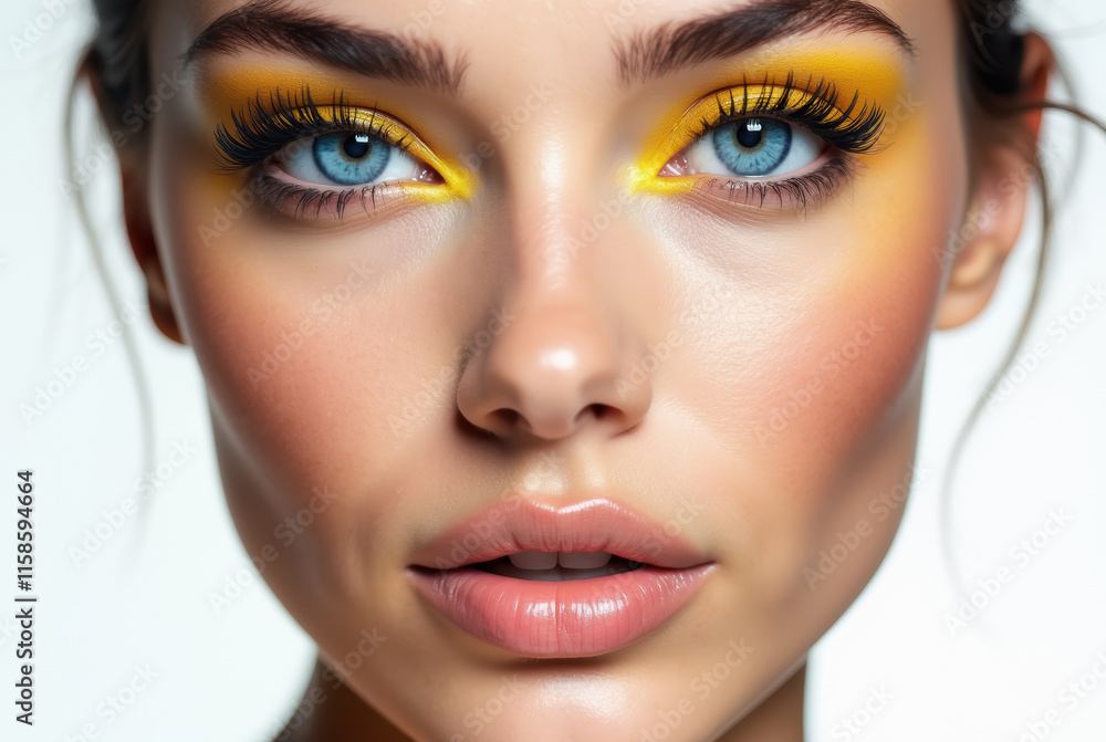 Close-up portrait of a woman with striking makeup Close-up portrait of a woman with striking makeup