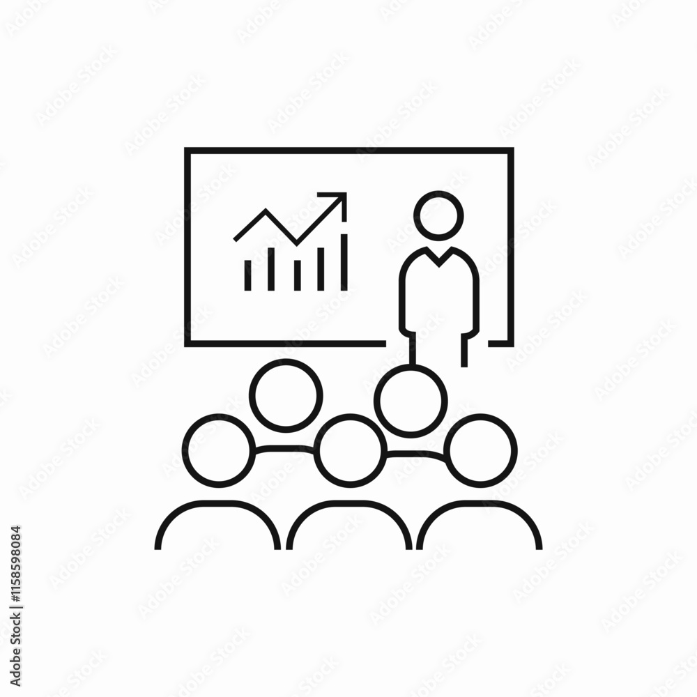 Business analytics training presentation icon vector sign Business analytics training presentation icon vector sign