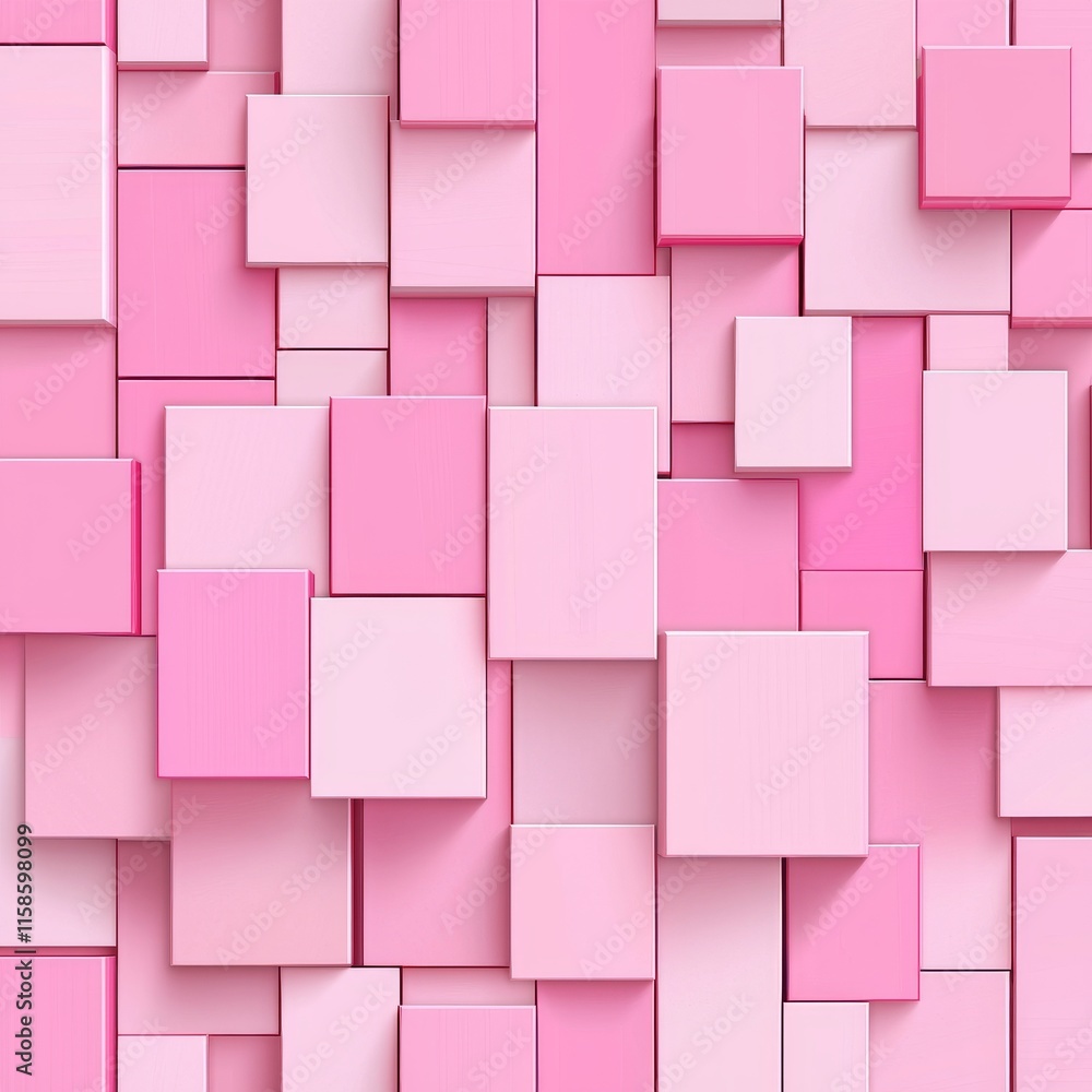 Bright pink abstract geometric forms arranged in a creative manner. Bright pink abstract geometric forms arranged in a creative manner.