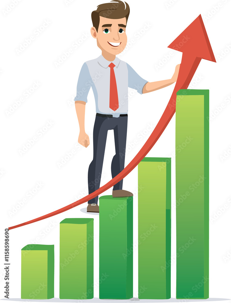 professional man with graph professional man with graph