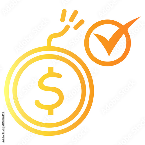 bankruptcy Line Gradient Icon