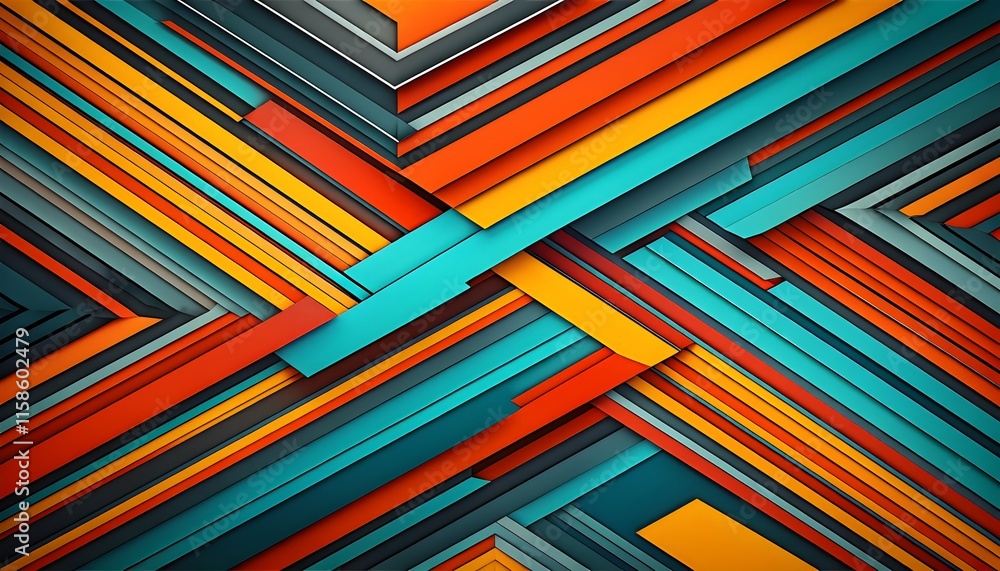 vibrant arrangement of colorful geometric shapes and lines creates a dynamic visual effect vibrant arrangement of colorful geometric shapes and lines creates a dynamic visual effect