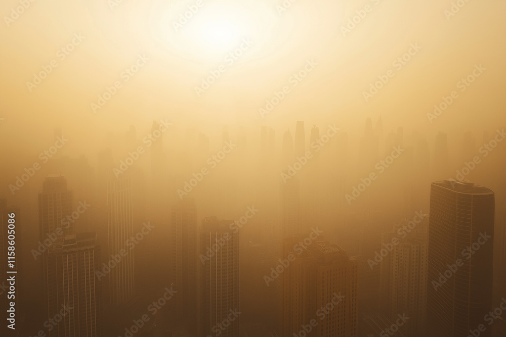 Smog-Filled Skyline at Sunset Smog-Filled Skyline at Sunset