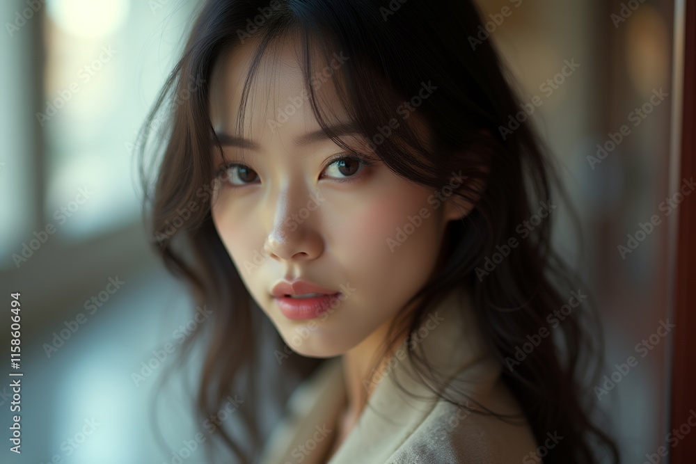 Close-up Portrait of Young Asian Woman with Natural Makeup Close-up Portrait of Young Asian Woman with Natural Makeup