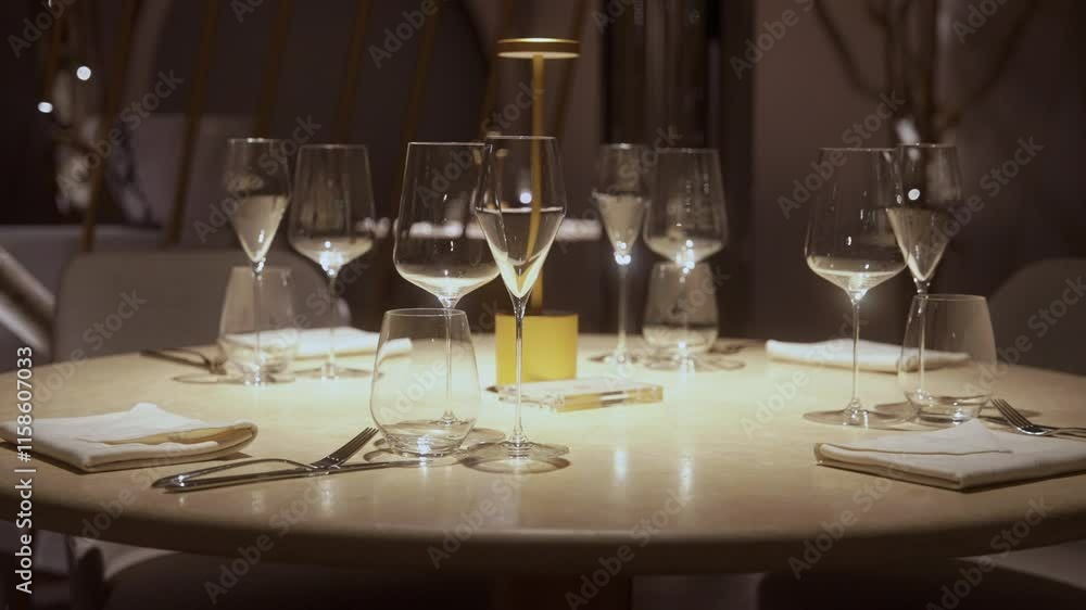 4K Luxury restaurant tables slowmotion b-roll gastronomy 4K Luxury restaurant tables slowmotion b-roll gastronomy