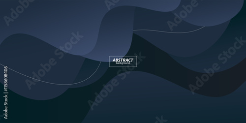 Dark grey dynamic abstract background with shadow, mixed wavy lines and simple design. Creative premium gradient. Smart business design 3D cover. Vector Eps10