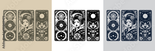 geisha playing card tattoo design for collectors