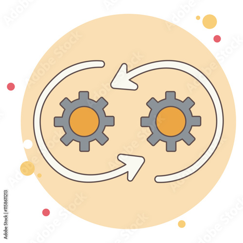 Continuous Icon, Driving Excellence Through Continuous Improvement Strategies, Harnessing the Power of Continuous Innovation and Delivery, vector