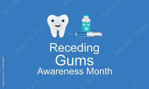 Receding Gums Awareness Month Background Banner Or Poster Design Template vektor.