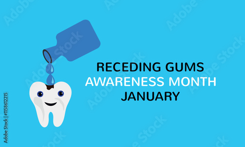 Receding Gums Awareness Month Background Banner Or Poster Design Template vektor.