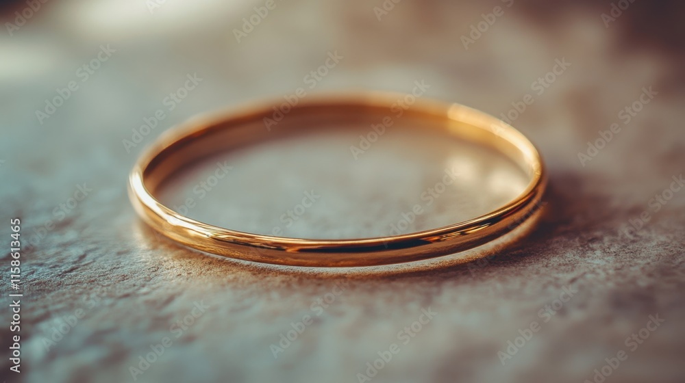 Simple Gold Bracelet on Neutral Surface Simple Gold Bracelet on Neutral Surface