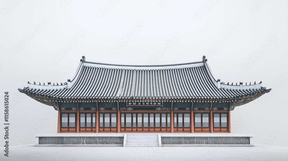Traditional Korean palace wall, Hanok building Traditional Korean palace wall, Hanok building