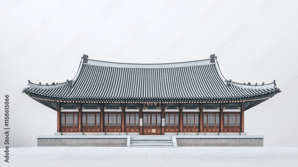 Traditional Korean palace wall, Hanok building Traditional Korean palace wall, Hanok building