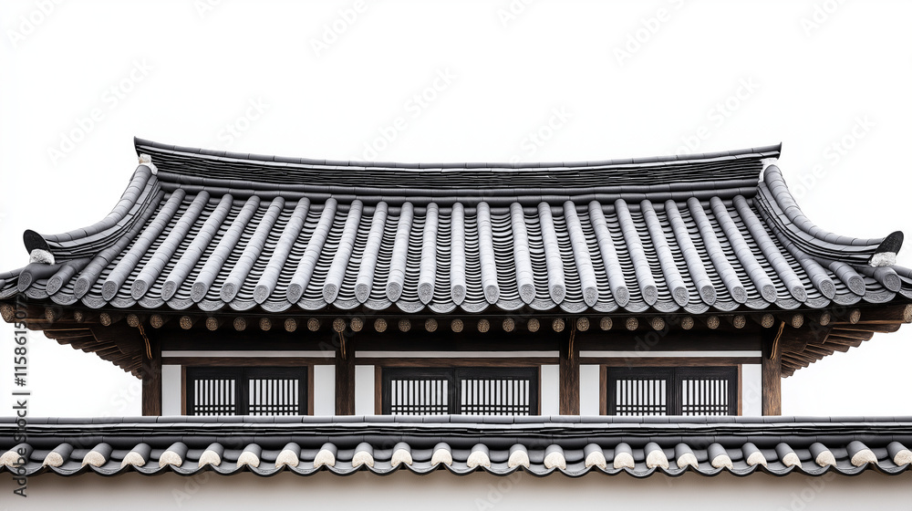 Traditional Korean palace wall, Hanok building Traditional Korean palace wall, Hanok building
