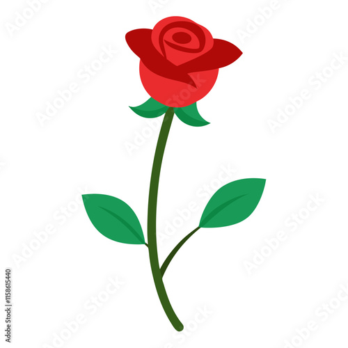 red rose isolated on white