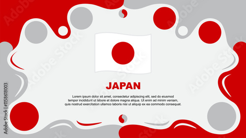 Japan Flag Abstract Background Flat Design Template. Japan Independence Day Banner Wallpaper Vector Illustration. Japan