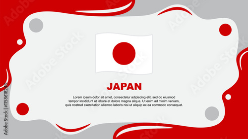 Japan Flag Abstract Background Flat Design Template. Japan Independence Day Banner Wallpaper Vector Illustration. Japan Cartoon