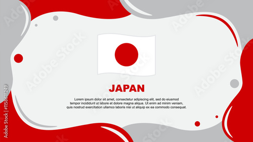 Japan Flag Abstract Background Flat Design Template. Japan Independence Day Banner Wallpaper Vector Illustration. Japan Banner