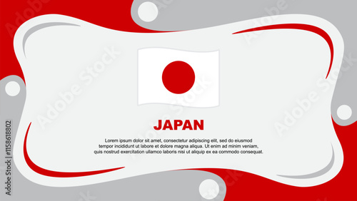 Japan Flag Abstract Background Flat Design Template. Japan Independence Day Banner Wallpaper Vector Illustration. Japan Independence Day