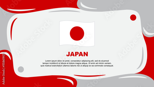 Japan Flag Abstract Background Flat Design Template. Japan Independence Day Banner Wallpaper Vector Illustration. Japan Illustration
