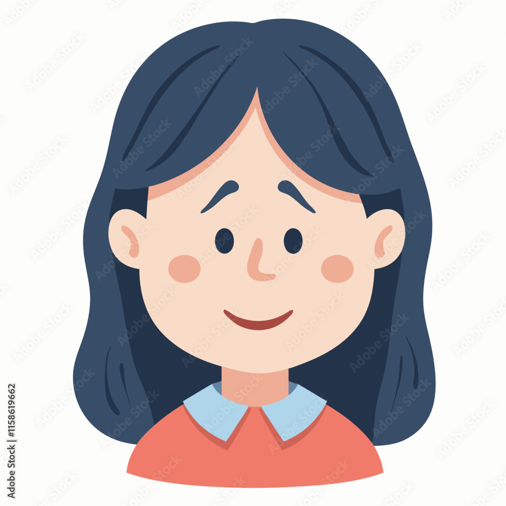 Smiling girl cartoon happy icon isolated
Smiling girl cartoon happy icon isolated