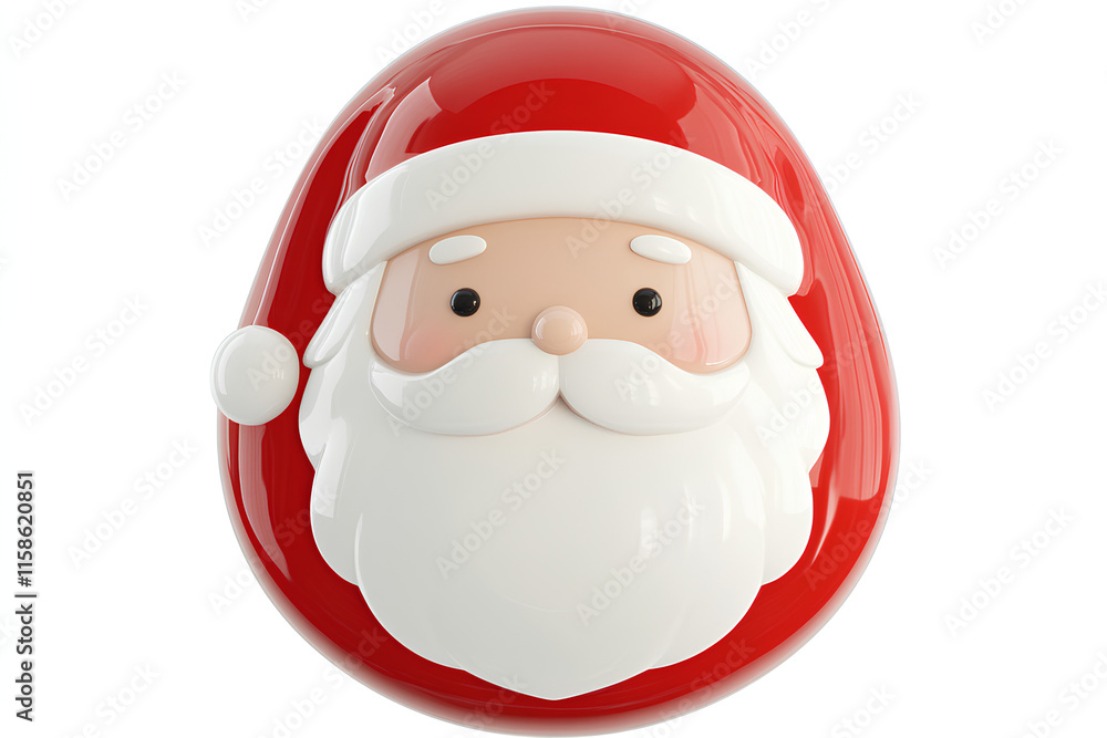 A Santa Claus icon in a minimalist 3D style with soft tones. Perfect for modern Christmas design and illustrations A Santa Claus icon in a minimalist 3D style with soft tones. Perfect for modern Christmas design and illustrations