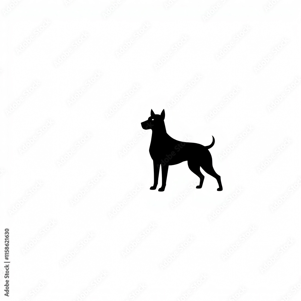 Elegant Black Dog Silhouette: A Minimalist Canine Design Elegant Black Dog Silhouette: A Minimalist Canine Design