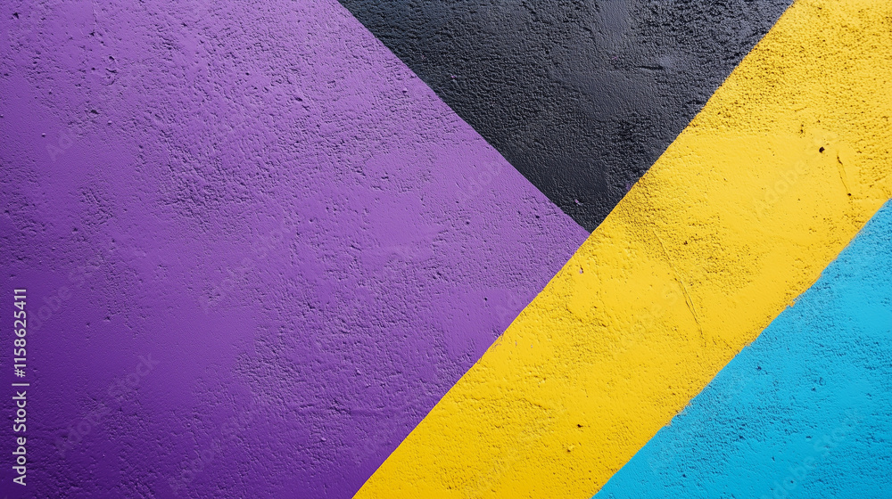 Modern urban wall texture colorful purple yellow blue black backdrop for creative wallpaper design and advertising mockup
Modern urban wall texture colorful purple yellow blue black backdrop for creative wallpaper design and advertising mockup