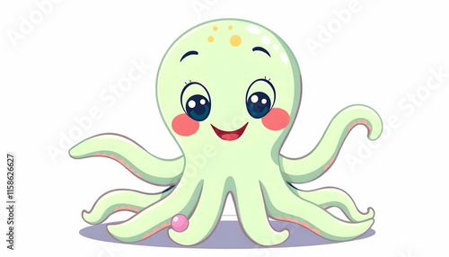 Adorable Cartoon Octopus Illustration photo