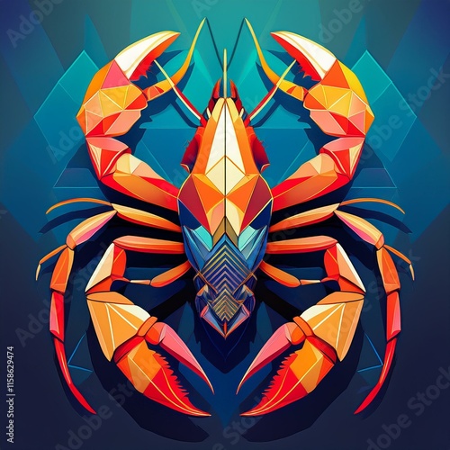 Lobster Geometric Modern Style photo