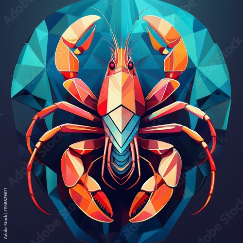 Lobster Geometric Modern Style photo