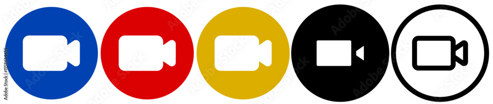 video camera button icon, simple flat style, illustration, logo sign symbol pictogram template, for ui or ux isolated on white for mobile app, editable video camera button icon, simple flat style, illustration, logo sign symbol pictogram template, for ui or ux isolated on white for mobile app, editable