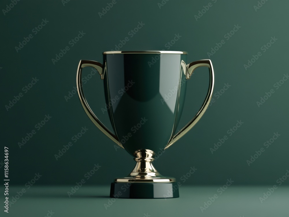 A shiny gold trophy on a dark green background symbolizes achievement and success in education. The trophy conveys a sense of prestige and accomplishment. A shiny gold trophy on a dark green background symbolizes achievement and success in education. The trophy conveys a sense of prestige and accomplishment.