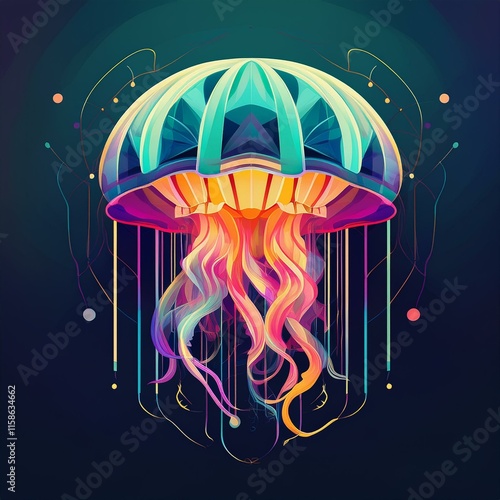 Jellyfish Geometric Modern Style photo