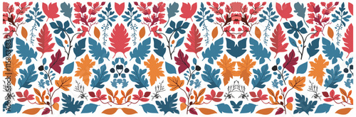 Wallpaper Mural Colorful Autumn Leaves Pattern Vector Illustration Isolated on White Background for wallpaper, wrapping paper, pattern filling, textile, autumn greeting card Torontodigital.ca