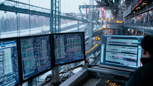 Supercomputer processing vast amounts of data, symbolizing advanced technology and innovation in data analytics and computational power.