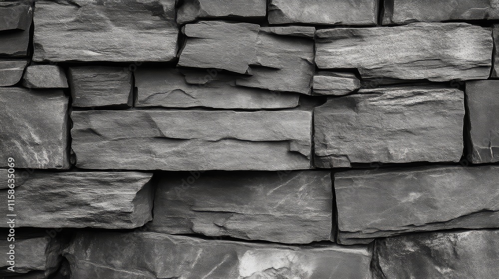 A textured gray stone wall featuring irregularly shaped, stacked stones, creating a rugged and natural appearance. A textured gray stone wall featuring irregularly shaped, stacked stones, creating a rugged and natural appearance.