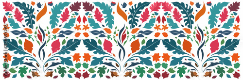 Wallpaper Mural Colorful Autumn Leaves Pattern Vector Illustration Isolated on White Background for wallpaper, wrapping paper, pattern filling, textile, autumn greeting card Torontodigital.ca