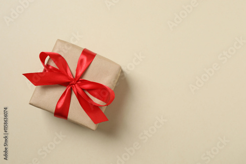 Wallpaper Mural Beautiful gift box on color background Torontodigital.ca