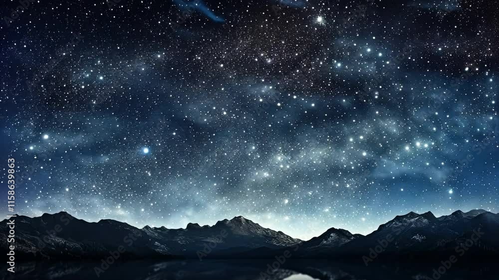 Celestial Night: Starry Sky over Majestic Mountains Celestial Night: Starry Sky over Majestic Mountains
