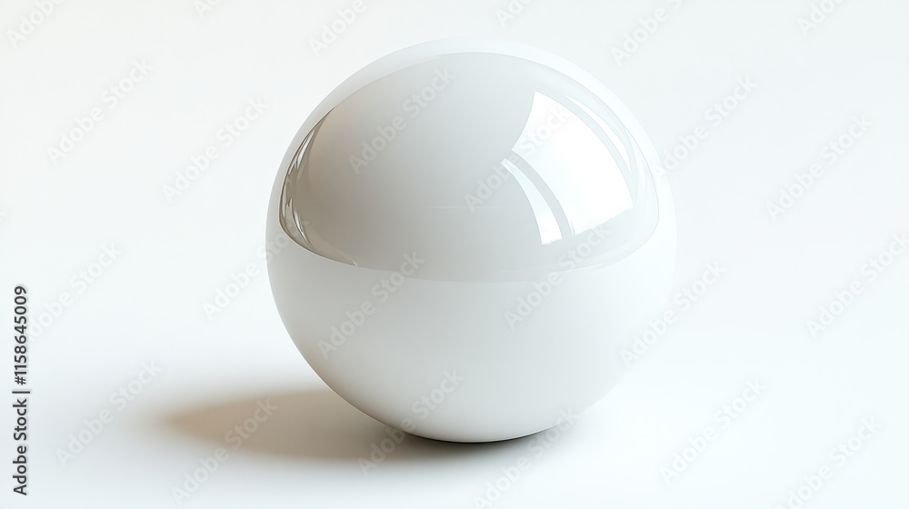 Glossy White Sphere on Isolated Background for Graphic Design and Minimalistic Concepts Glossy White Sphere on Isolated Background for Graphic Design and Minimalistic Concepts