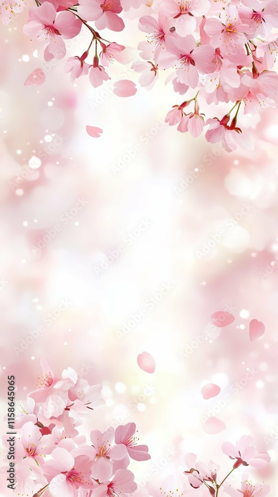 Captivating Cherry Blossoms in Delicate Pink: A Celebration of Sakura in Full Bloom, Epitomizing Springtime Beauty and Elegance Vertical Background Captivating Cherry Blossoms in Delicate Pink: A Celebration of Sakura in Full Bloom, Epitomizing Springtime Beauty and Elegance Vertical Background