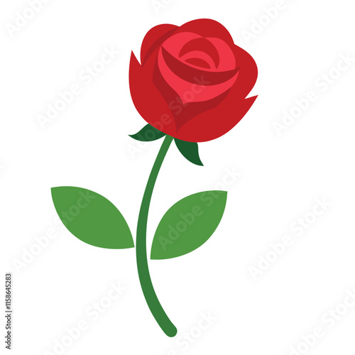 red rose isolated on white
