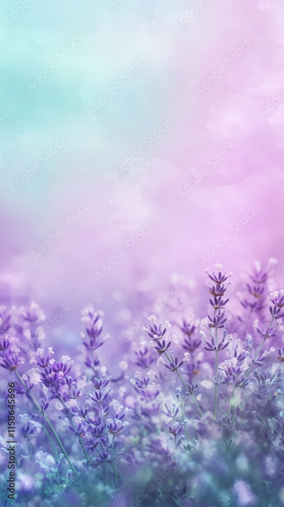Enchanting Lavender Field in Pastel Hues Captured in a Dreamlike Floral Scene of Tranquility and Natural Beauty Vertical Background Enchanting Lavender Field in Pastel Hues Captured in a Dreamlike Floral Scene of Tranquility and Natural Beauty Vertical Background