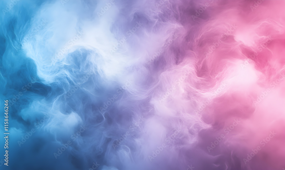 Fototapeta premium Abstract Blue and Pink Smoke Background with Soft Swirling Clouds, Perfect for Creative Digital Art, Modern Branding, Posters, Invitations, Social Media Graphics, and Premium High-Resolution Stock
