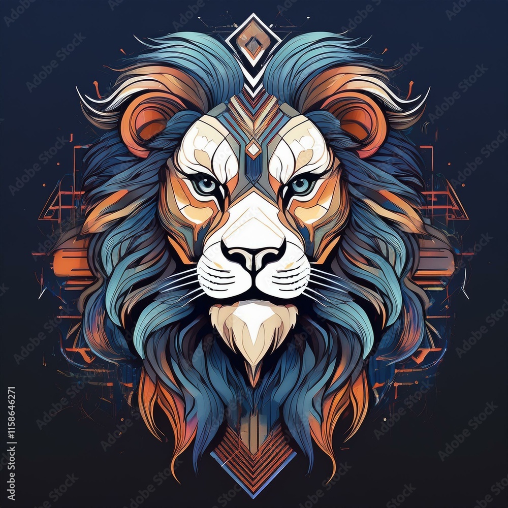 Obraz premium lion Geometric modern style