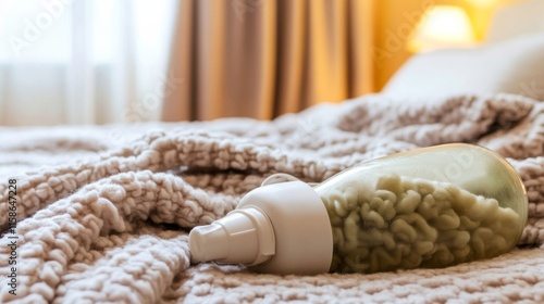 Wallpaper Mural Hot water bottle resting on a cozy bed, providing warmth and comfort during cold nights. Embracing the simple pleasures of home and relaxation. Torontodigital.ca