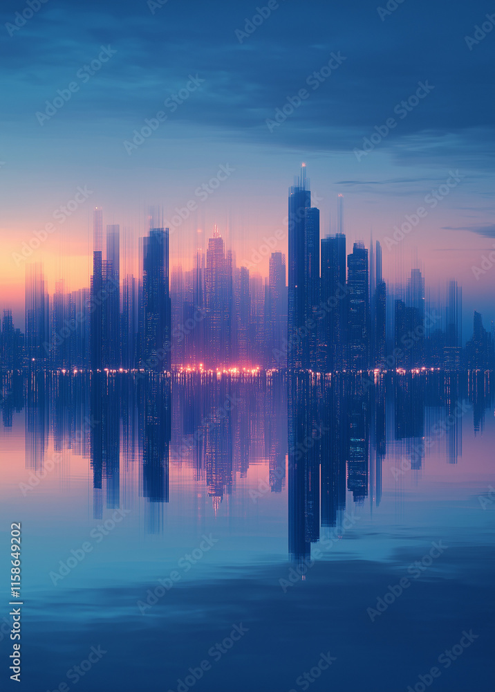 Futuristic Urban Elegance Serene Blue Horizons with Skyscraper Reflections for Modern Property Launch Aesthetic City Landscape Banner Abstract Lines Background Futuristic Urban Elegance Serene Blue Horizons with Skyscraper Reflections for Modern Property Launch Aesthetic City Landscape Banner Abstract Lines Background