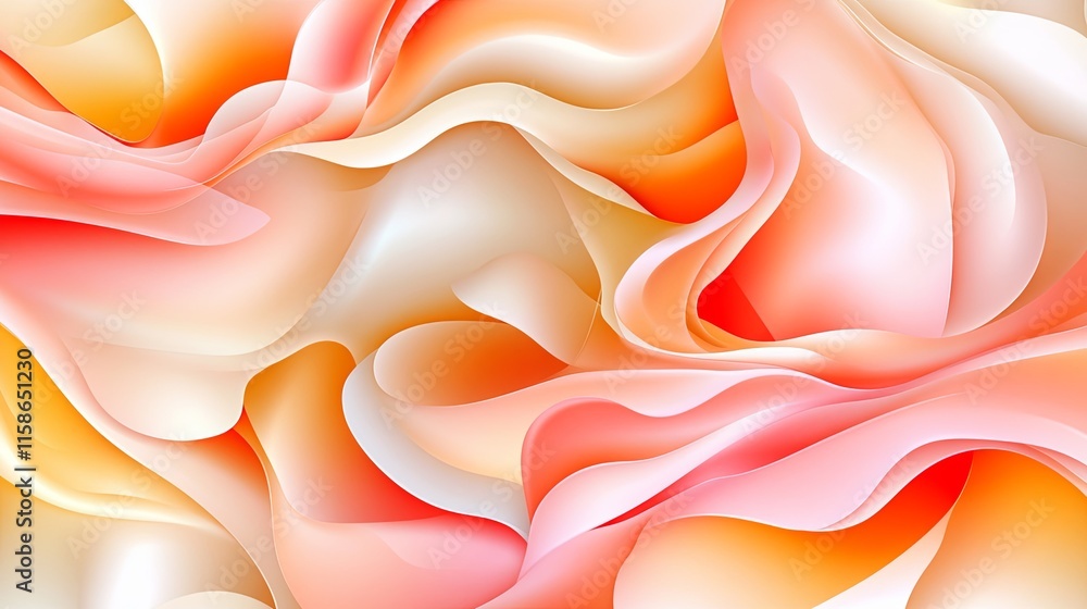 Fototapeta premium Soft Creamy Pastel Waves in a Gentle Background