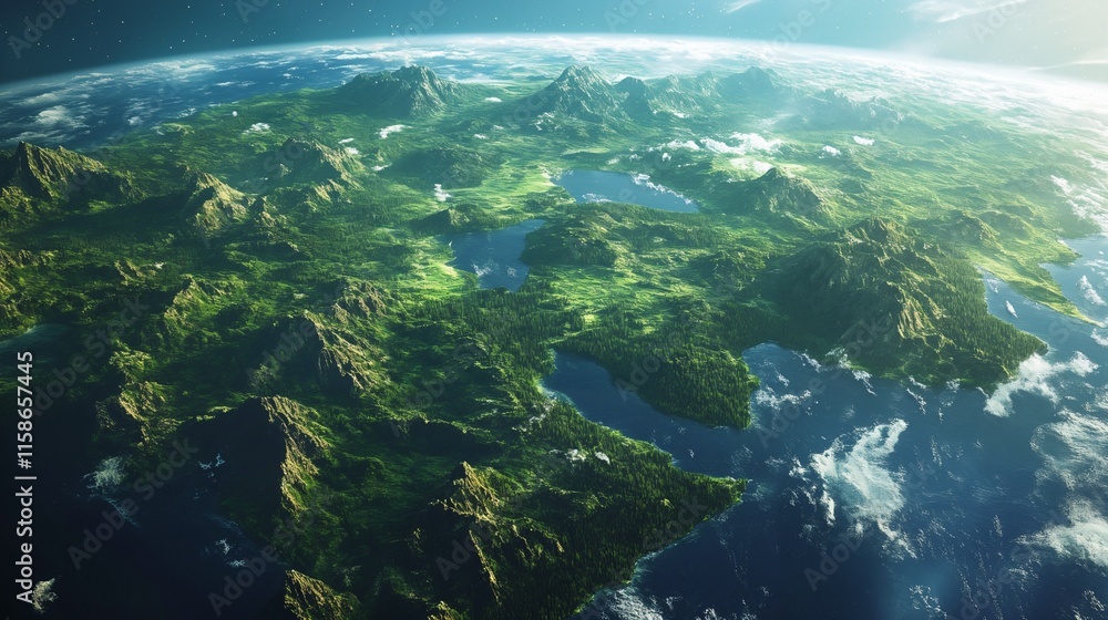 Experience the Majestic Beauty of Earth's Lush Green Landscapes from Above: Perfect for Wall Art, Decor, and Nature Enthusiasts. Experience the Majestic Beauty of Earth's Lush Green Landscapes from Above: Perfect for Wall Art, Decor, and Nature Enthusiasts.